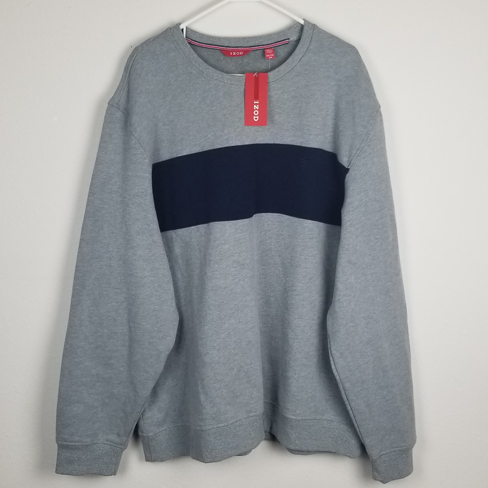 Izod Men Sweatshrit XXL 2x Gray Blue New with Tag